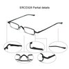 EYE ZOOM 2 Pack Metal Super Light Mini Reading Glasses with Compact Case, Black, 2.00