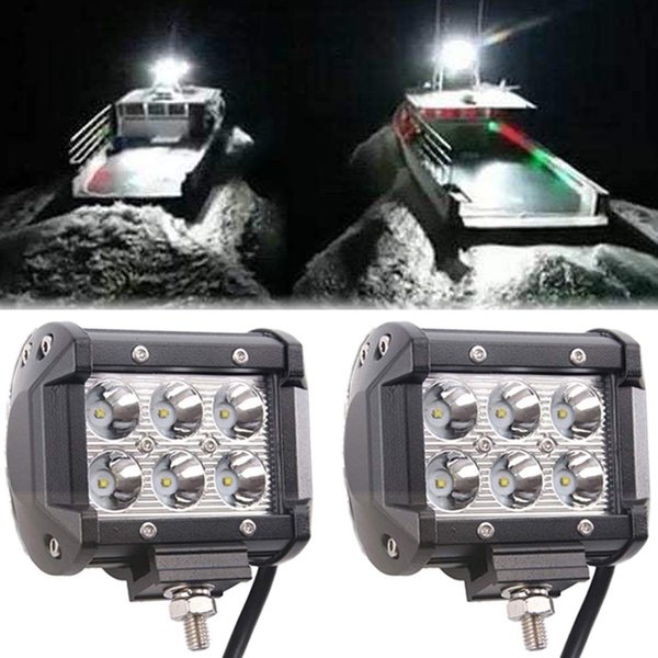 Shangyuan Pontoon Boat Docking Headlights, Marine Led Lights for Kayak Bass Jon Fishing Boat Spreader Light, T-top, Deck, Driving, Stern/Navigation Lights, 2pcs