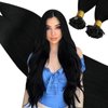 Ugeat 18 Inch Pre Bonded Flat Tip Hair Extensions #1 Jet Black Flat Tip Real Human Hair Extensions 50 Grams Fusion Hair Extensions Human Hair for Black Women 50s