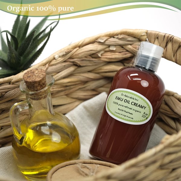 Dr Adorable - 8 oz - Creamy Emu Oil - 100% Pure Natural Organic