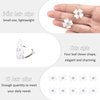 10 Pcs Small Flower Hair Clips with Rhinestone Mini Clover Cute Hair Pins Wedding Bridal Hair Accessories Decorative for Fine Hair Barrettes for Girls Women(White)