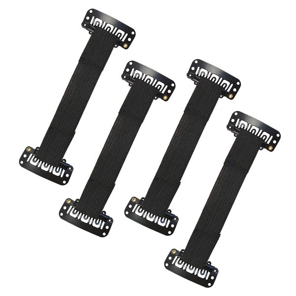 YTBYT 4 Pcs Facelift Bands with Clips Invisible Face Stretching Lifting Strap Adjustable Elastic Band Face Slimming Band (11cm Black Single Bands)