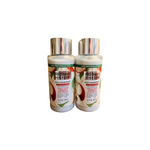 re-fresh Scalp Care Silicone-Free Apple Cider Vinegar Anti-Dandruff Itchy Scalp Relief Conditioner 13.5 fl oz (Pack of 2)