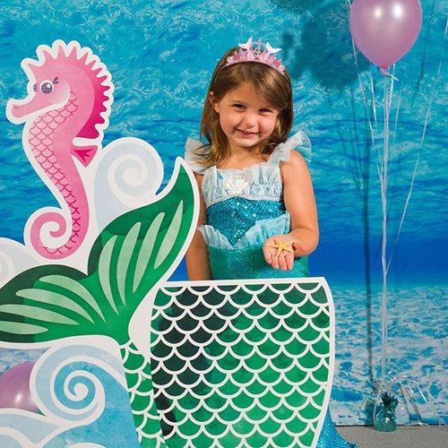 BAHABY Little Mermaid Birthday Decorations 4th Birthday Girl Headband Mermaid Party Favors Mermaid Rhinestone Hair Accessories for Girls- Pink