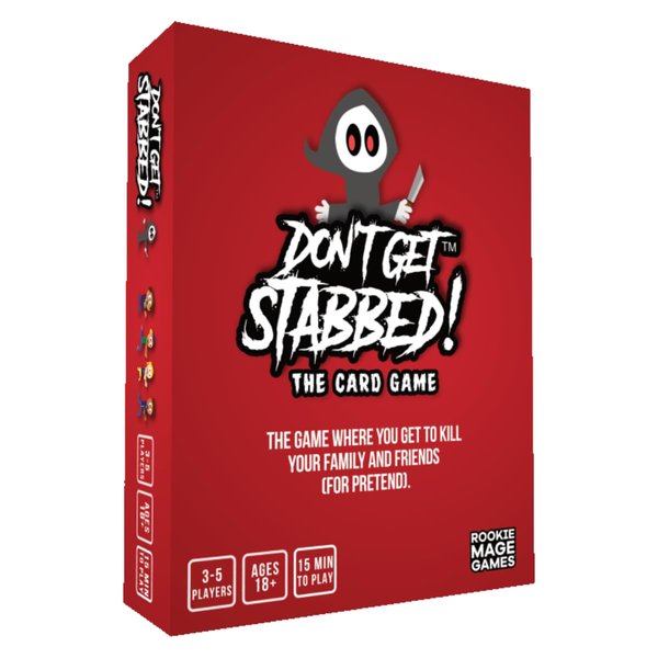 Rookie Mage Games Don't Get Stabbed!: The Party Game Where You Get to Kill Your Family and Friends (for Pretend). Exciting Adult Card Game for Horror Movie Fans!