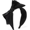 WantGor Bow Headbands for Women, Big Bowknot Hair Hoop Women Knotted Wide Turban Headbands Hair Band Bows Hair Accessories (Black)