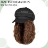 Lansigreen Newsboy Cap with Hair Extensions Short Curly Wavy Bob Hairstyle Wig Hat Beret 8 Panel Attached 14" Synthetic Hairpiece for Women Light Chestnut Brown