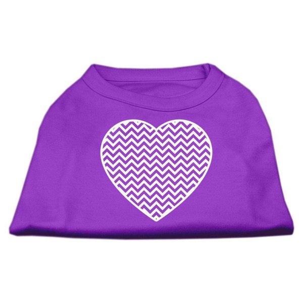 Mirage Pet Products Chevron Heart Screen Print Dog Shirt, Small, Purple