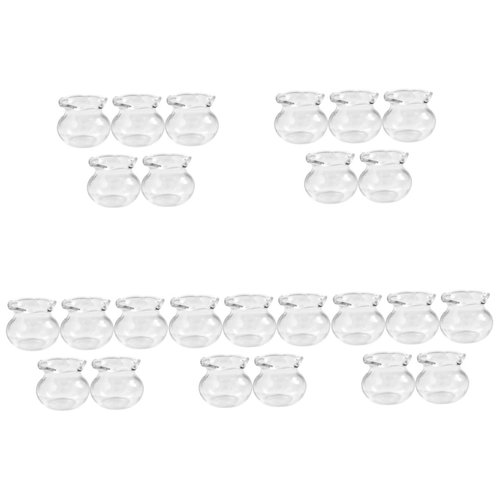 25 Pcs Doll House Fish Tank Desktop Accessories Toys Miniature Glass Ornaments Miniature Model Glass Miniature Accessories Toys Simulated Fish Bowls