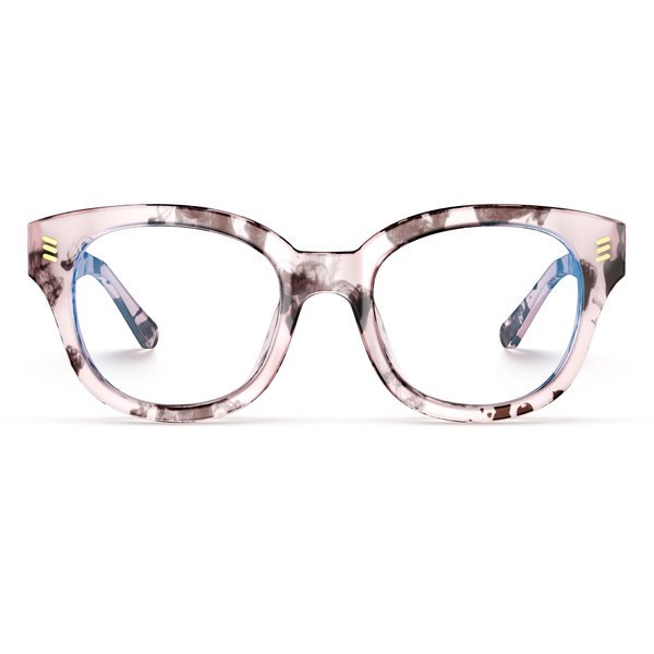 VISOONE Spring Hinge Medium Round TR90 Blue Light Blocking Glasses with Anti Eye Strain and Computer Glare for Women Man BELLAMY
