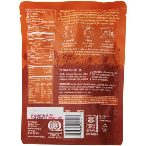 Seeds of Change Quinoa & Brown Rice with garlic, 8.5 oz (Pack of 6)