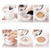 DNHCLL White Empty Luxurious Portable Air Cushion Puff Box BB Cream Container Dressing Case Powder Box with Air Cushion Sponge Powder Puff and Mirror(15ml,0.5oz)