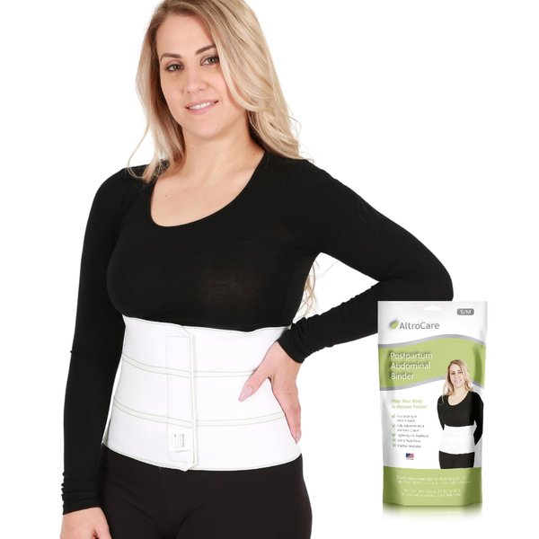 AltroCare Postpartum & Post Surgery Abdominal Binder. Support Recovery after C-Section, Natural Birth, Hysterectomy, Hernia. 3 Panel design, Size 2XL (60" to 75").
