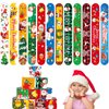 NovaHance 48 PCS Christmas Slap Bracelets Party Favors, Xmas Snap Bracelet Party Favors Supplies for kids&teens Gifts Teacher Classroom School Prizes Christmas Party