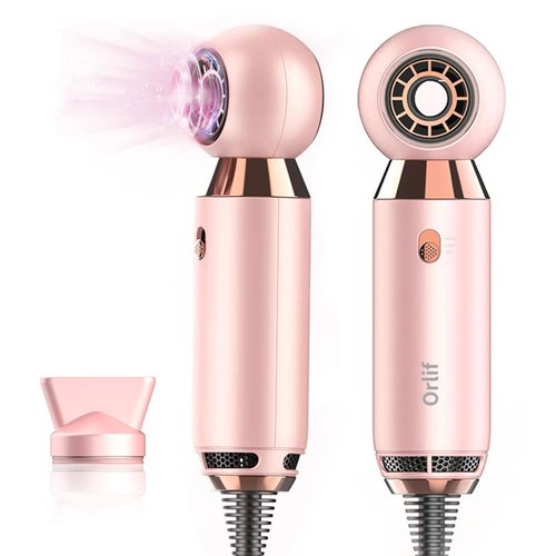 Professional Hair Dryer 800W Lightweight & Compact Blow Dryer Powerful Flow Hair Dryers for Travel and Home Concentrator Nozzle Pink