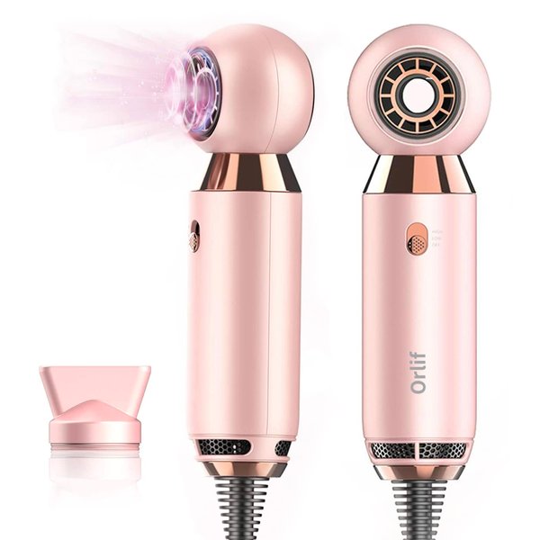 Professional Hair Dryer 800W Lightweight & Compact Blow Dryer Powerful Flow Hair Dryers for Travel and Home Concentrator Nozzle Pink