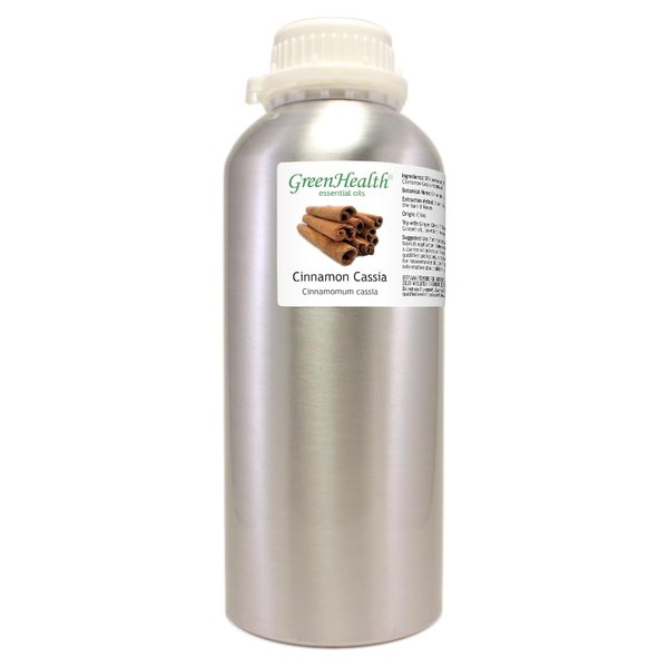 Cinnamon Essential Oil (Cassia) - 32 fl oz - 100% Pure Essential Oil - Aluminum Bottle - Greenhealth