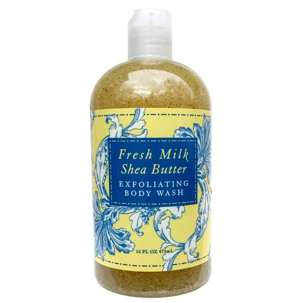 Greenwich Bay Exfoliating Body Wash with Shea Butter & Natural Exfoliants, Fresh Milk Scent - 16 oz