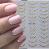 8Pcs French Strip Line Nail Stickers,Metal Stripe Nail Decals Luxury Rhinestone Nail Art Sticker Shiny Metallic Lines Adhesive Nail Supplies Chrome Gold Silver for Nails Decoration Accessories Tools