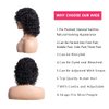 Mjiokii Bob Wigs Human Hair 180% Density Glueless Water Wave Short Bob Wig Human Hair None Lace Front Wigs With Bangs Machine Made Bob Wigs Human Hair 12 inch Black Wig