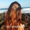 Jeairts Starfish Hair Clips Gold Pearl Rhinestone Barrettes Sparkly Crystal Wedding Headpiece Beach Hair Accessories for Women(2pcs) (3-Pearl and Rhinestone)