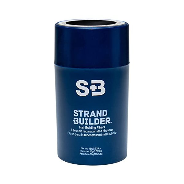 Strand Builder Hair Fibers for Thinning Hair and Hair Loss, Natural Keratin Hair Building Fibers, Undetectable Hair Thickener for Men or Women, 15g (Black)