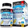 Triple Strength Omega 3 Fish Oil Supplement - 2250mg EPA DHA Omega 3 Fatty Acids from Wild Caught Fish, Supports Joint, Eyes, Brain Health - Burpless Lemon Flavor, Gluten Free, 180 Omega3 Softgels