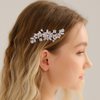 Missgrace Silver Simple Bride Wedding Prom Sparkling Zircon Side Hair Comb Crystal Rhinestones Flower Hair Comb Clips Bridal Hair Accessories Hair Piece for Women