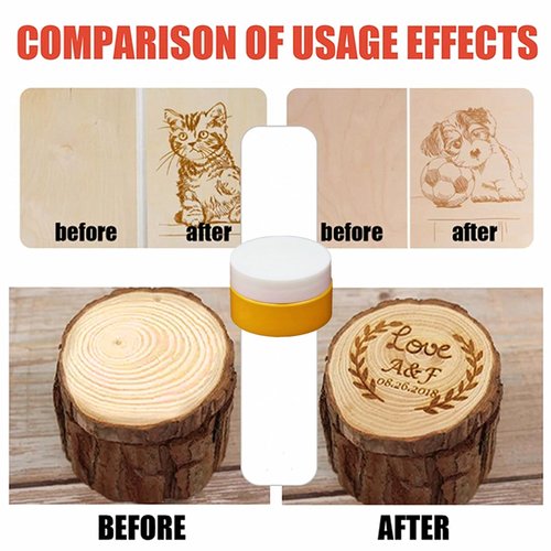 Wood Burning Paste Wax Kit 6pcs, 1.5OZ Wood Burning Gel with Wood Wax Polish, Heat Activate Paste for Craft Stencil, Etching Cream Wood Burning Design for Beginners DIY on Wood, Canvas, Denim