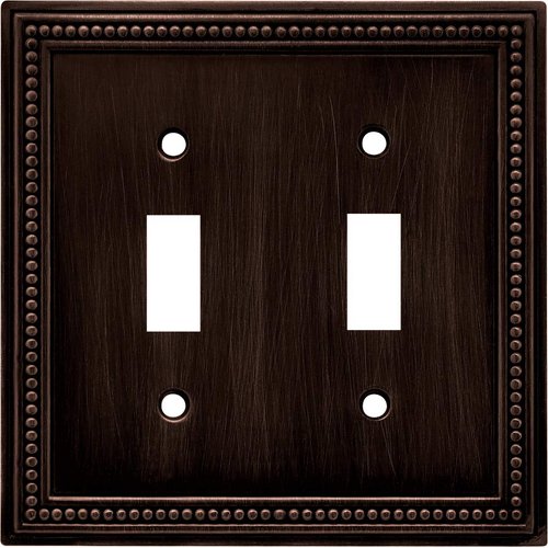Brainerd 64409 Beaded Double Toggle Switch Wall Plate / Switch Plate / Cover, Venetian Bronze