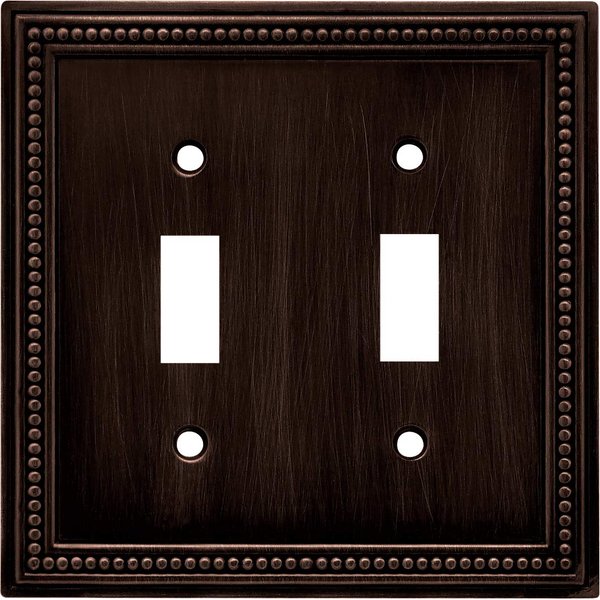 Brainerd 64409 Beaded Double Toggle Switch Wall Plate / Switch Plate / Cover, Venetian Bronze