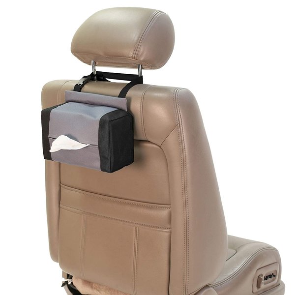 FH Group E-Z Travel Napkin Tissue Dispenser Holder Fits Most Cars, SUVs, Trucks, and Vans Gray