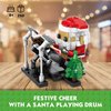KAZI Santa Claus Building Toys for Kids,A Santa Claus Playing Drum,Indoor Christmas Decorations for Tabletop & Home,Christmas Party Favors, for Boys Girls Ages 8+