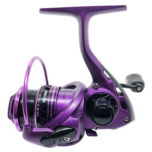 SportsInn Purple Fishing Reels 5 BB 1 RB Spinning Reel Front Drag Reel Gear Ratio 5.5 :1 Right or Left Handed Interchangeable, Lightweight Conventional Reel