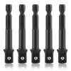 3/8 Impact Socket Adapter, 5Packs 1/4" Inch to 3/8" Drill Socket Adapter Kit for Impact Driver, 3/8" Hex Shank Impact Adapter, Extension Socket Driver Bits for Handle Nut Driver and Drill