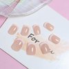 LPOODDNU Short Square Press on Nails French Tip Fake Nails Full Cover White False Nail Tips Exquisite Design Acrylic Glue on Nails Stick on Nails Short Artificial Nails for Women Manicure 24Pcs