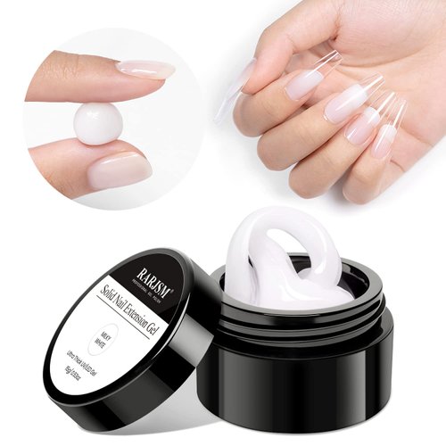 RARJSM Solid Builder Nail Gel for Nail Extension,Milky White Solid Building Extension Nail Gel,Extension Gel Non-sticky Hand for Nail Art Manicure,3D Sculpture Gel Nail Art Design Home Salon 15g