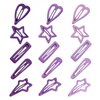 15 PCS Snap Hair Clips Star Hair Clips No Slip Metal Hair Clip Barrettes Hairpins for Girls Geometric Pattern Cute Hair Clips（Purple）