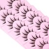Spiky Manga Lashes 14MM Anime Short Japanese False Eyelashes Natural Wispy Korean Clear Band Cosplay Lashes Pack 7 Pairs by GODDVENUS