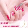 JASSINS Nail Fine Liner Brushes,3 Pcs Double head Nail Art Liner Brushes,Gel Polish Nail Paintings Design Brush,Lines Exquisite patterns Metal Nail Tools(7/9/11/15/20/25mm)