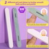 Teenitor Nail Buffer and Shine Kit, 12pcs Nail Files 100/180 Emery Boards for Natural Nails, Finger Nail File and Buffer Set for Nails, Nail Filer 240 Grit Nail File Buffing Block for Women