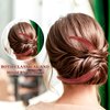 3 Pcs Moon Hair Fork / Hairpin for Women 5.12'' Moon Hair Stick Hand Carved Thin Long Hair Clip/ Accessories, Wooden Barrettes Lightweight Hair Styling Tool (Red, Black and Wood Color)