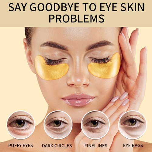 30 Pairs 24K Gold Eye Masks, Collagen Eye Patches for Puffy Eyes and Dark Circles Treatments, Reduce Undereye Bags,Wrinkles, Gel Eye Skin Care Pads, Beauty Gifts for Women