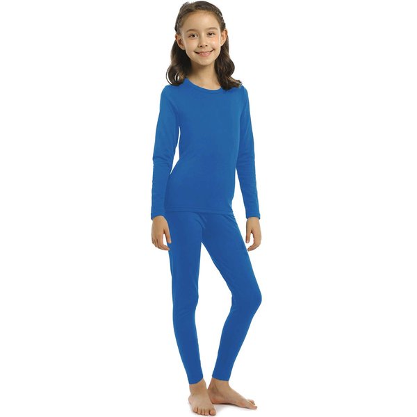 ViCherub Girl’s Thermal Underwear Set Kids Long Johns Fleece Lined Base Layer Top & Bottom Thermals for Girl Black Small