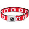 Buckle-Down Seatbelt Buckle Dog Collar - Camera Red/White - 1" Wide - Fits 9-15" Neck - Small