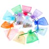 Boshen 100/200PCS Organza Gift Candy Sheer Bags Mesh Jewelry Pouches Drawstring Bulk for Wedding Party Favors Christmas (4" X 6"(100PCS), White)