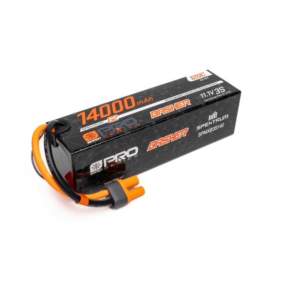 Spektrum 11.1V 14000mAh 3S 120C Smart G2 Pro Basher LiPo: IC5, SPMXB3S140