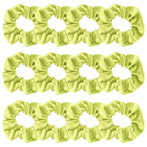 FASOTY Light Green Scrunchies for Girls, 12 Pcs Velvet Scrunchies for Hair, Light Green Ponytail Holder, Cute Elastic Thick Scrunchy Hair Ties for Women and Girls Hair Accessories