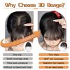 MORICA Bangs Hair Clip, 360° 3D Cover Clip in Bangs 100% Real Human Hair Toppers with Bangs，Hair pieces Clip on Bangs for Women Fake Bangs for Daily Wear (Dark Brown, 5×7 3D Bangs)