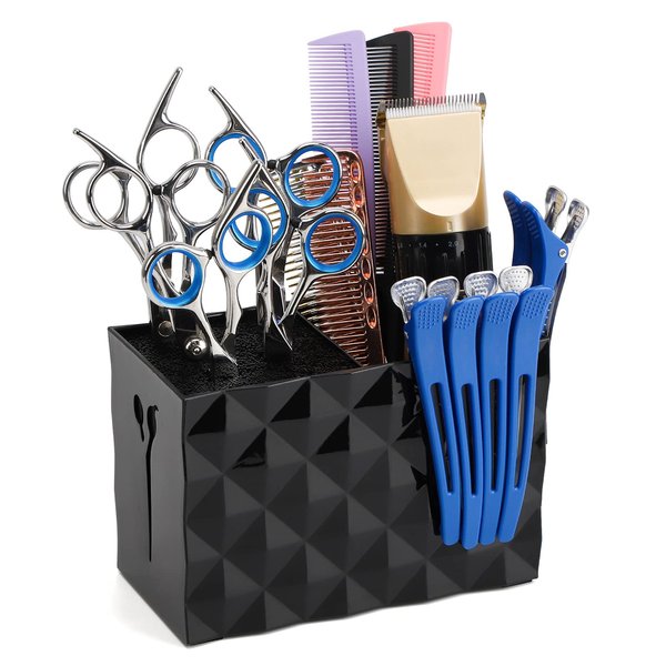 Segbeauty Hair Salon Shear Holder, Professional Hair Cutting Tool Case Hair Brush Holder, Barber Supplies Storage Box Hair Clips Combs Barber Accessories Organizer for Stylists Hairdresser Groomer